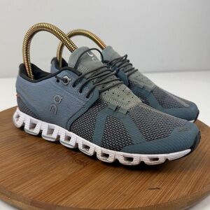 On Running Cloud Women’s Blue and Gray Athletic Shoes